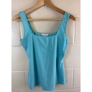 Ala Von Auersperg Tank Top Women XXS Turquoise Blue Square Neck